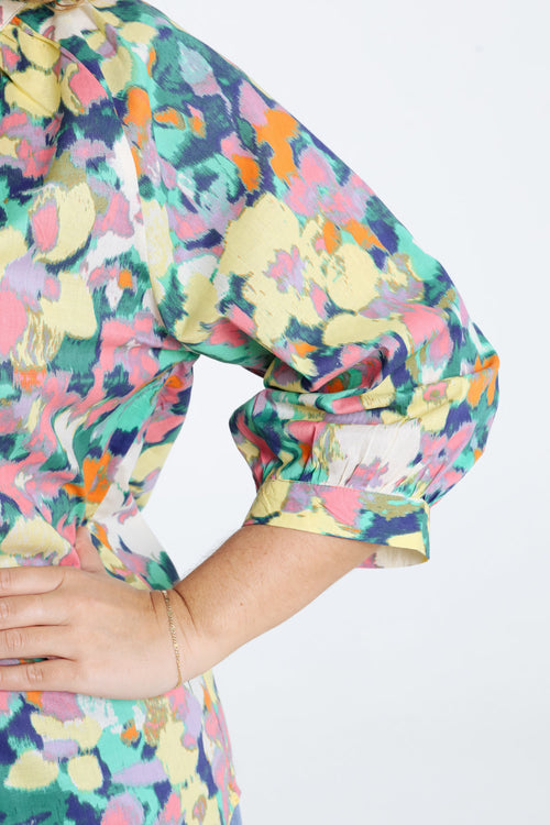 Blouse en coton imprimé floral-Paprika-4