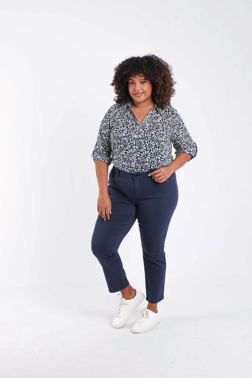 Pantalon slim Louise 7/8-Paprika-8