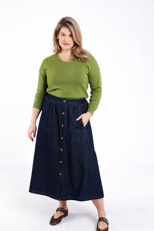 Denim brut / 46/48-Paprika-1