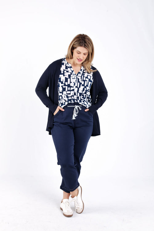 Dunne effen viscose cardigan-Paprika-7