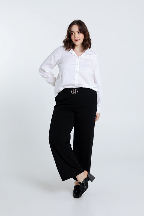 Chemise en coton avec perles-Paprika-3