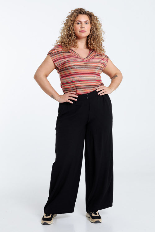 Pantalon fluide uni-Paprika-7