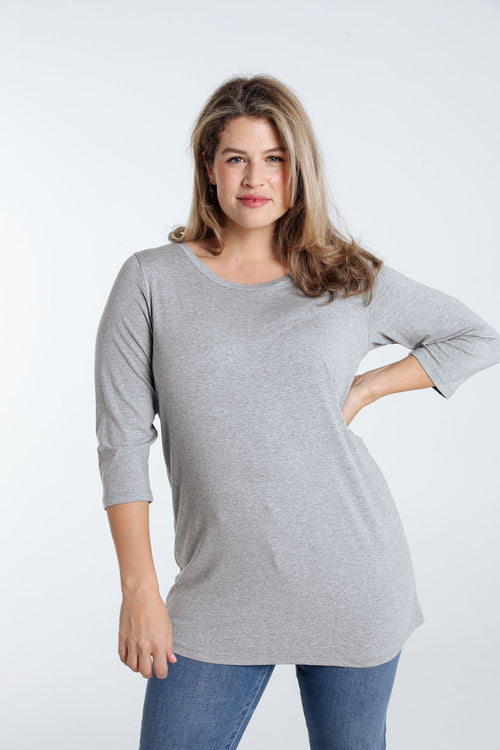 Basic effen viscose T-shirt-Paprika-3