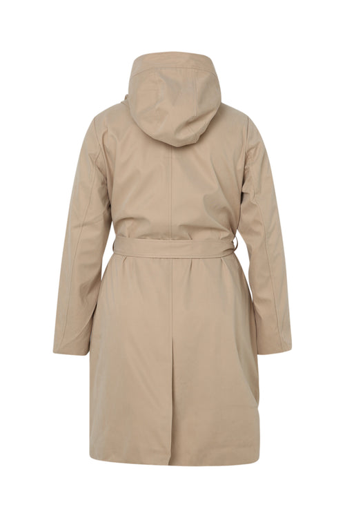Trench mi-long uni avec capuche-Paprika-11