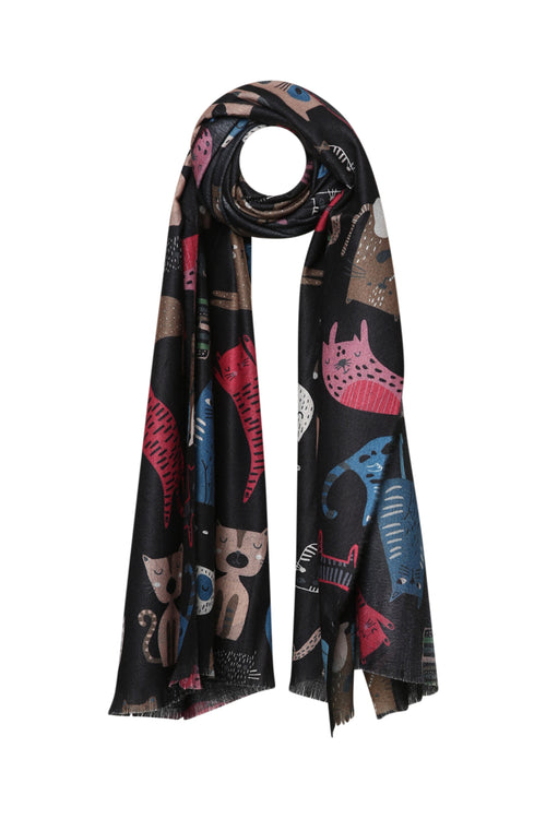 Foulard imprimé chats-Paprika-1