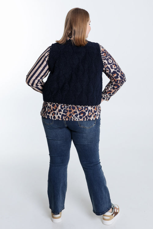 Gilet maille bouclette uni-Paprika-2