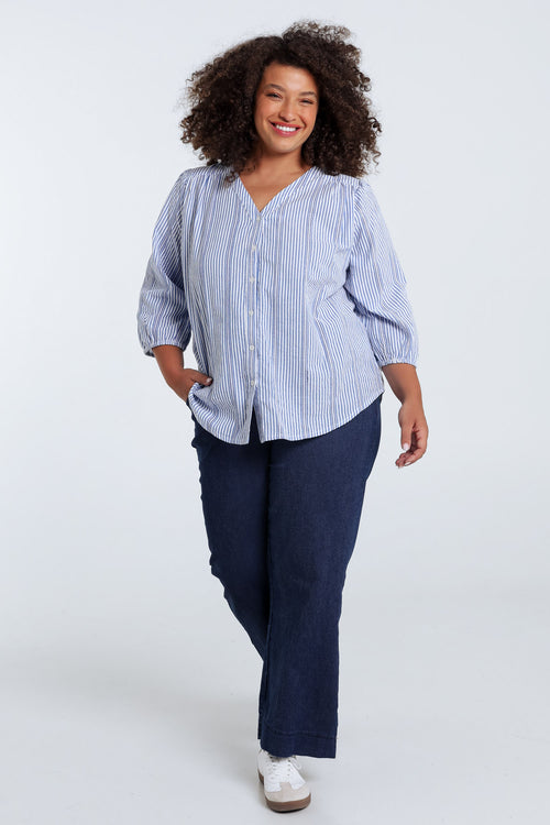 Blouse rayée en coton-Paprika-8