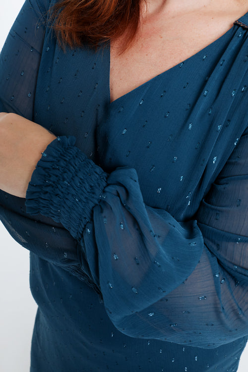 Robe en voile avec plumetis-Paprika-5