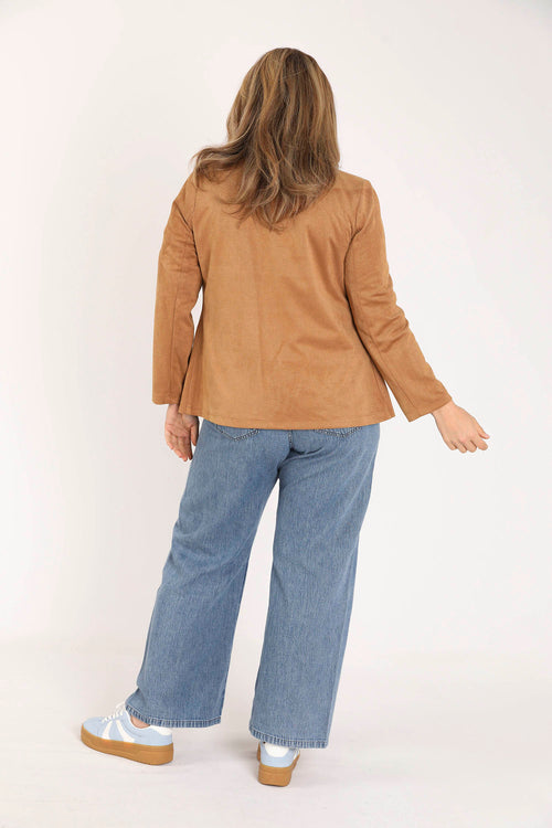 Blazer uni effet suédine-Paprika-2