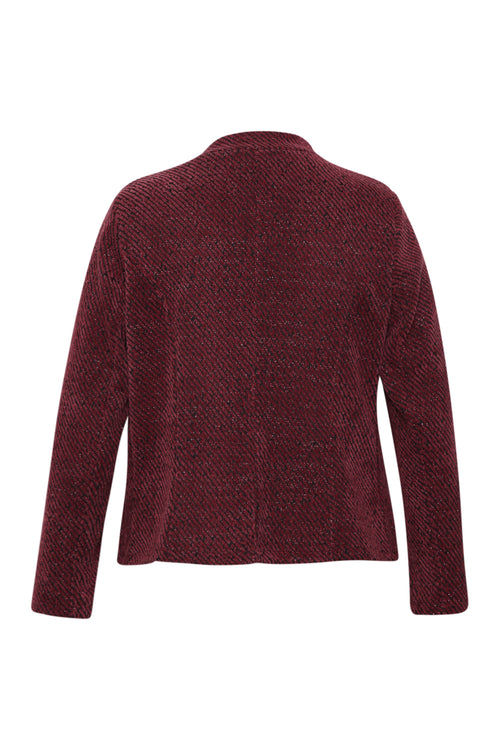 Veste jacquard bicolore avec lurex-Paprika-2