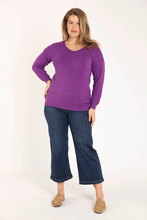 Effen viscose trui-Paprika-7