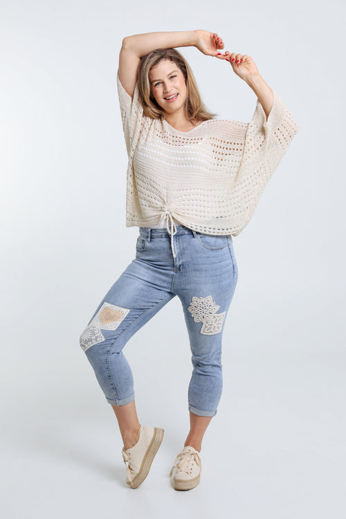 Pull filet rayé en viscose-Paprika-8