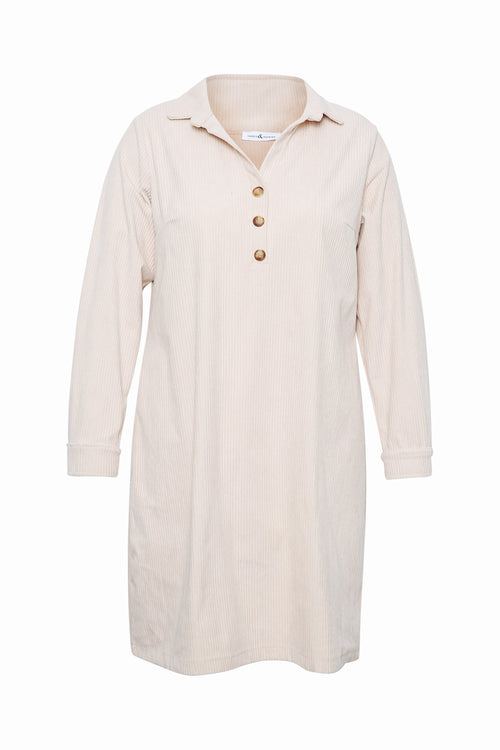Robe courte unie en velours côtelé-Paprika-8
