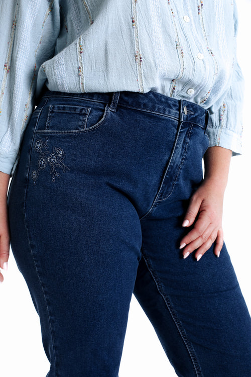 Rechte Mia jeans met borduursels-Paprika-4