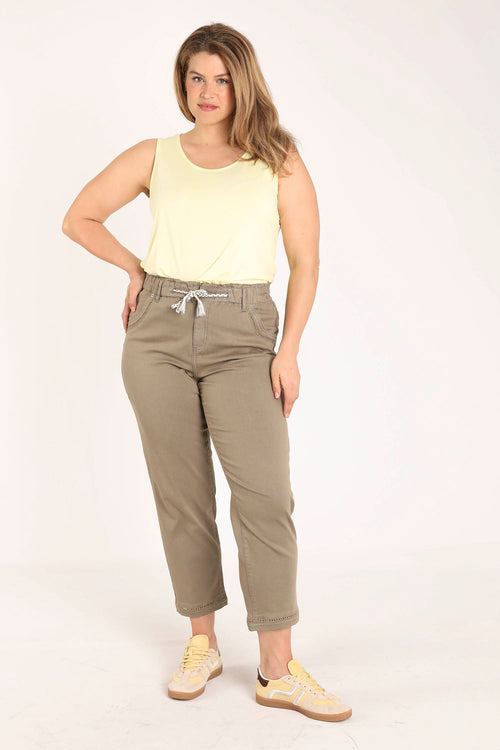 Chino en coton uni-Paprika-1