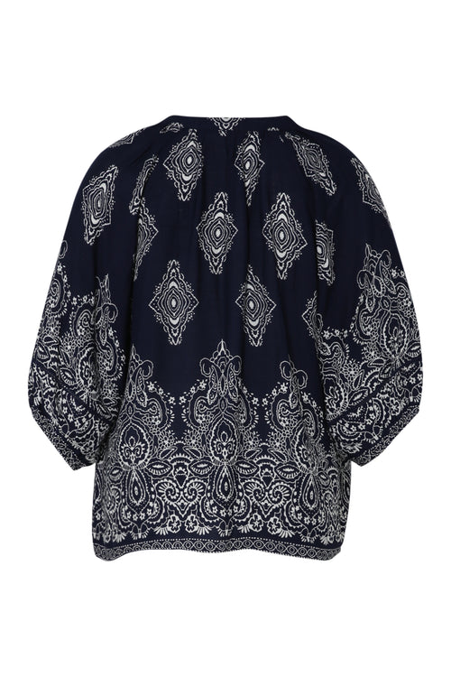 Blouse en viscose imprimé cachemire-Paprika-11