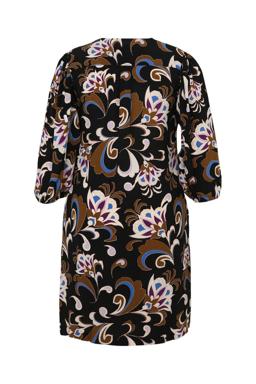 Robe house en viscose imprimé floral-Paprika-11