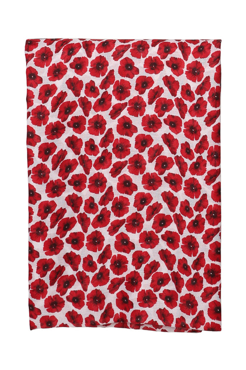 Sjaal met papaverprint-Paprika-1