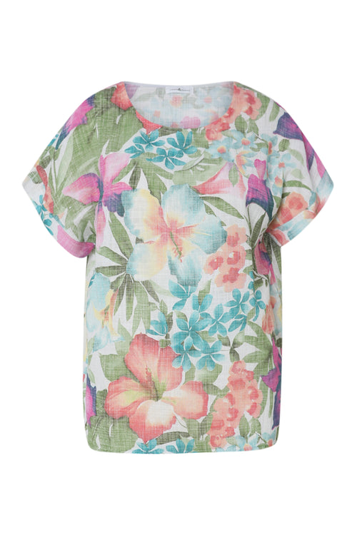 Blouse en coton imprimé floral-Paprika-10
