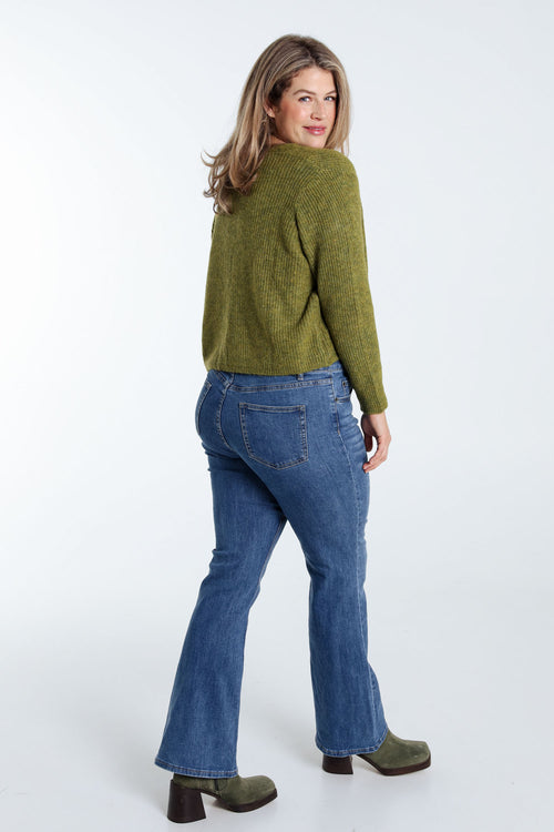 Kort, effen vestje voor jurk in wol-Paprika-2