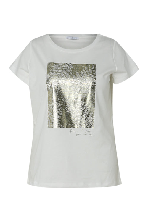 T-shirt en coton avec imprimé foil-Paprika-10
