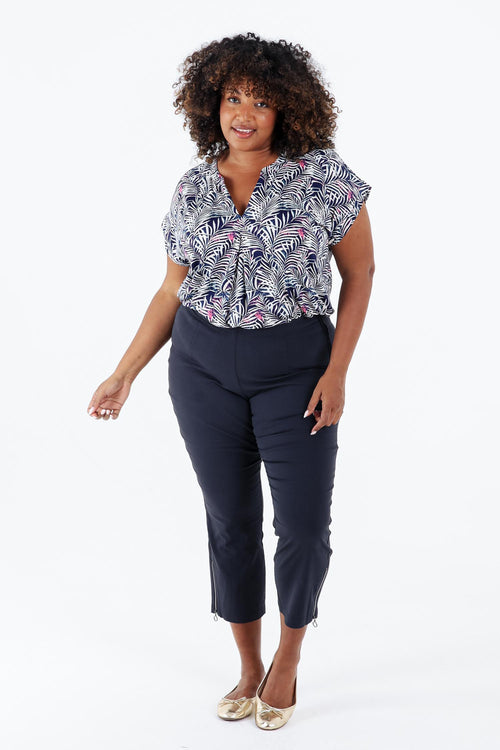 Pantalon bengaline 3/4 uni-Paprika-9