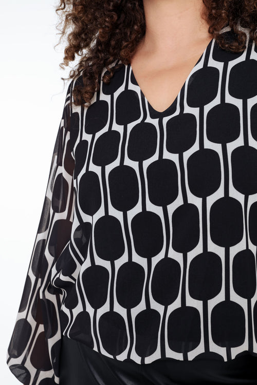 Blouse met grafische print-Paprika-5