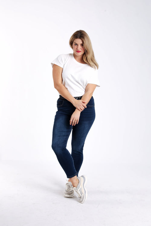 Jegging slim Lolly 7/8 in denim-Paprika-7