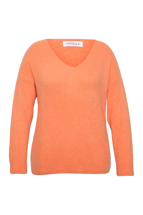 Pull avec alpaga uni-Paprika-7