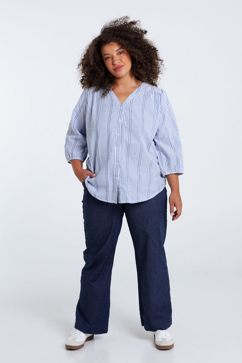Blouse rayée en coton-Paprika-9