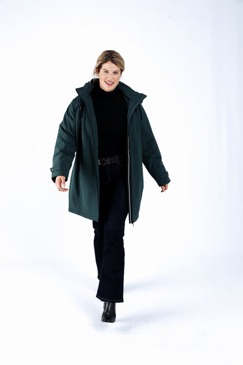 Effen parka met capuchon-Paprika-9