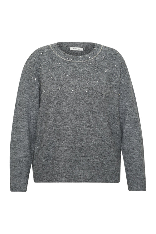 Effen trui met strassdetails-Paprika-7