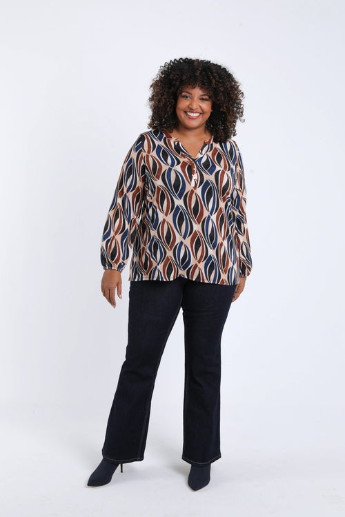 T-shirt van warme stof met grafische print-Paprika-5