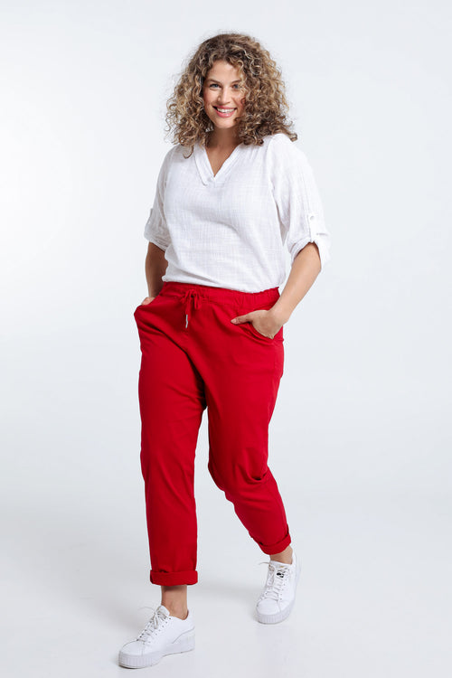 Pantalon chino en coton léger-Paprika-7