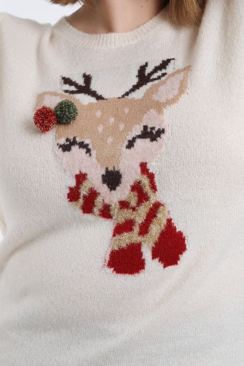 Pull de Noël dessin biche-Paprika-4