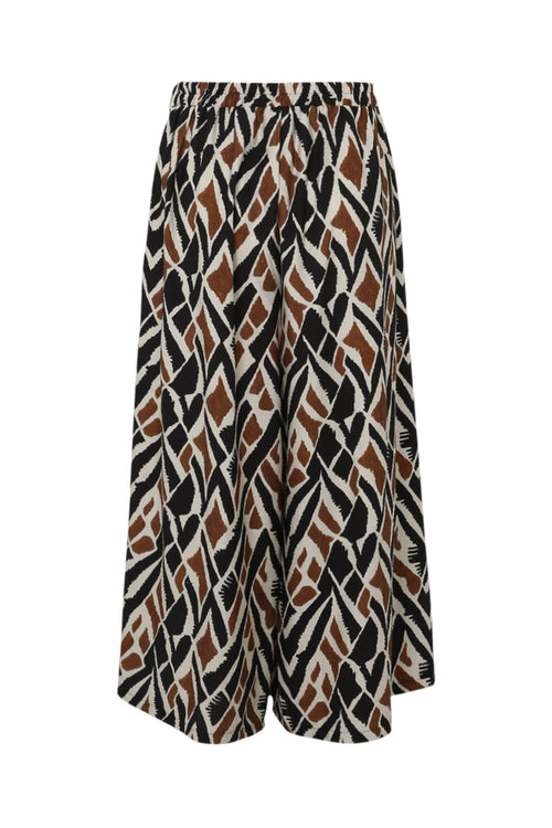 Pantalon large en viscose imprimé ethnique-Paprika-11