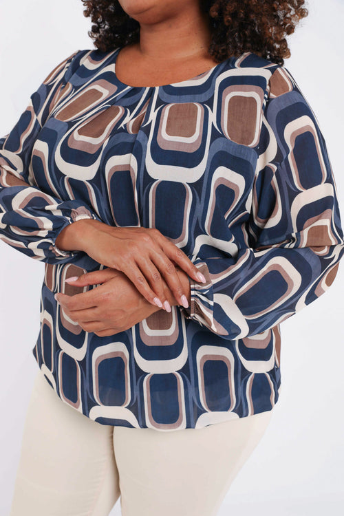 Blouse met grafische print-Paprika-4