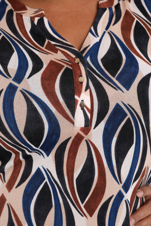 T-shirt van warme stof met grafische print-Paprika-4