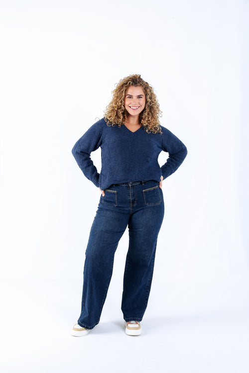 Jeans Elodie met zakken en borduurdetail-Paprika-5