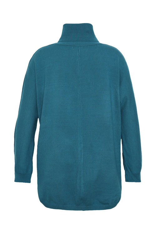 Pull tunique col roulé uni-Paprika-9