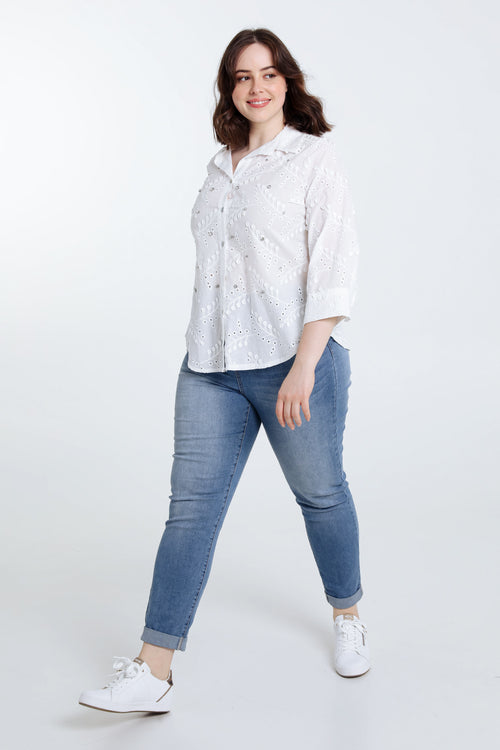 Chemise en coton avec brillants-Paprika-7