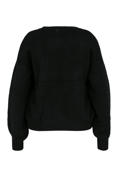 Pull uni avec manches détail broderies-Paprika-12