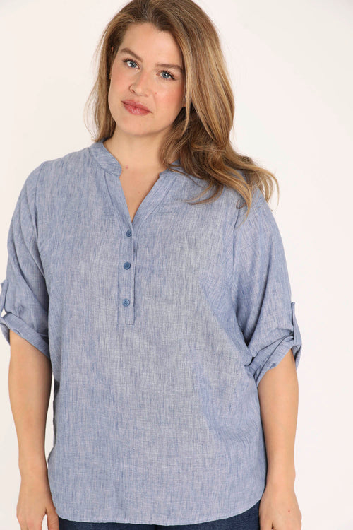 Blouse unie chinée-Paprika-2