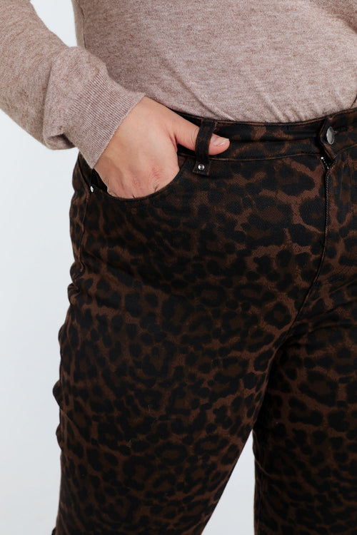 Pantalon slim imprimé léopard-Paprika-6