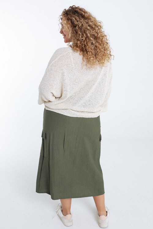 Pull boîte en coton avec lurex-Paprika-2
