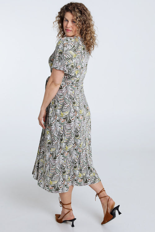 Robe longue imprimé feuillage-Paprika-2