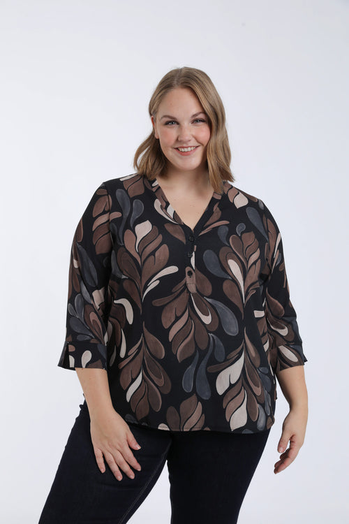 Blouse met grafische print-Paprika-1
