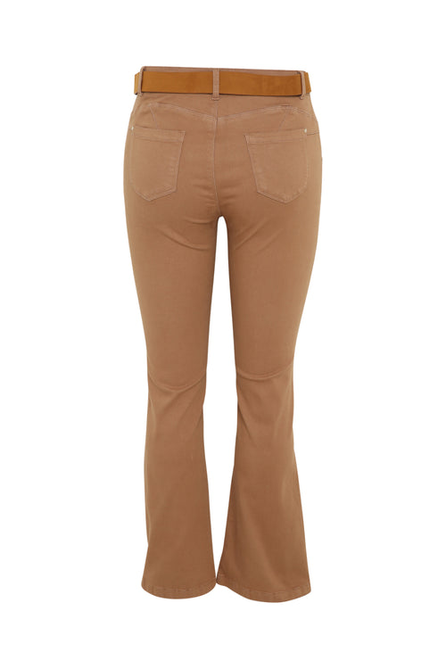 Pantalon flare brodé en coton-Paprika-12