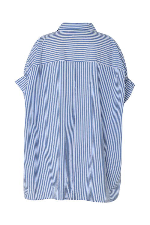 Chemise oversize rayée en coton avec broderies-Paprika-11