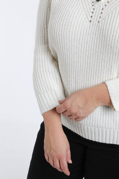 Effen trui met ritskraag-Paprika-7